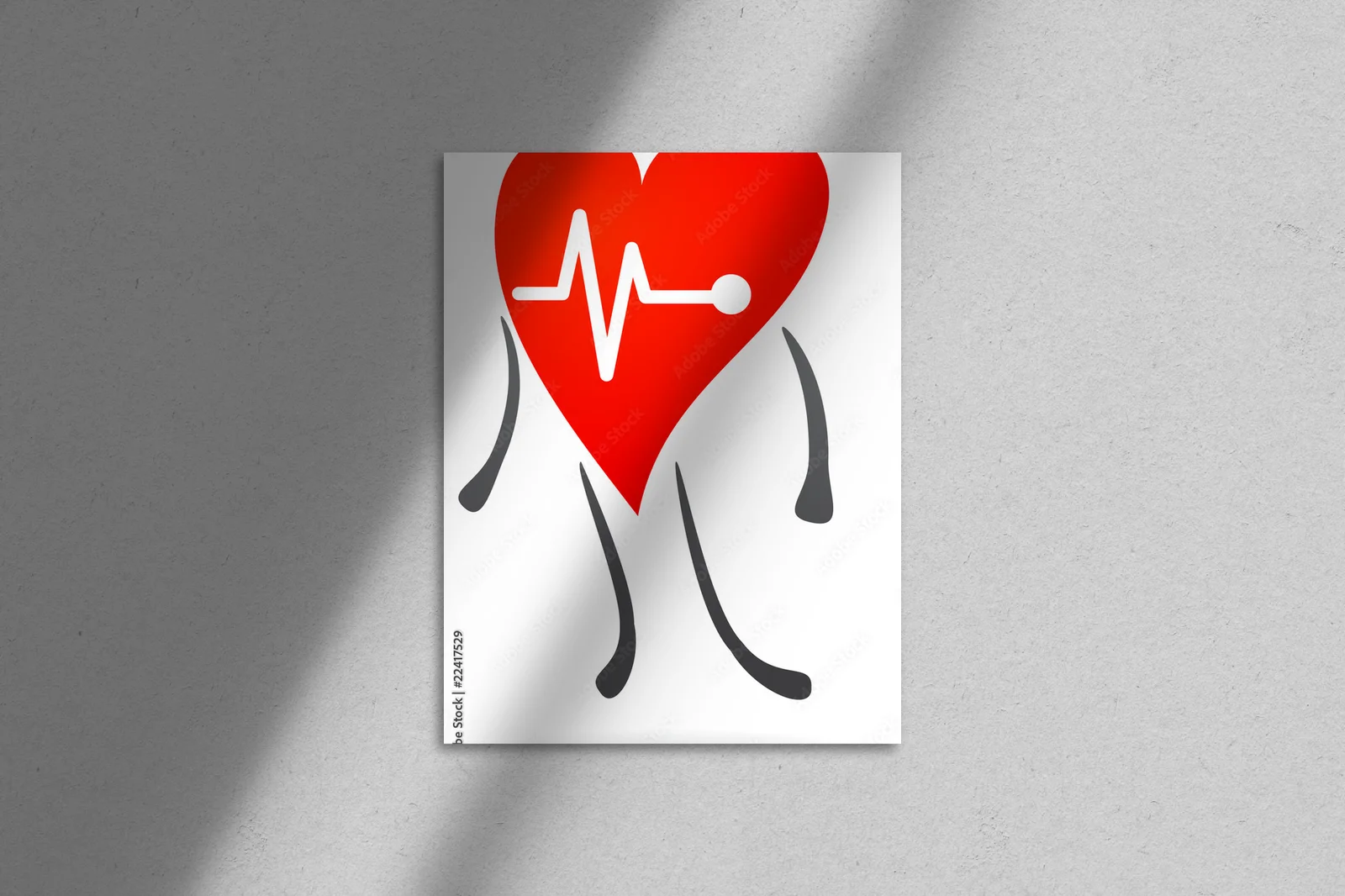 Symbol zdrowia serca w klasycznej bieli
