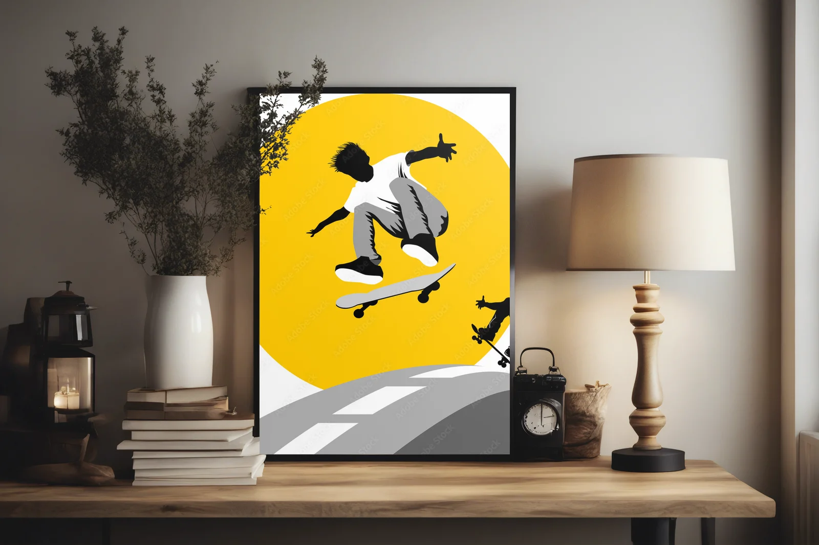 Radosne skateboardingowe szaleństwo w słonecznych barwach