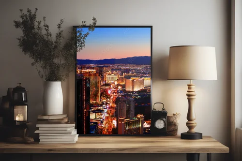 Nocna panorama miasta Las Vegas pełna magii