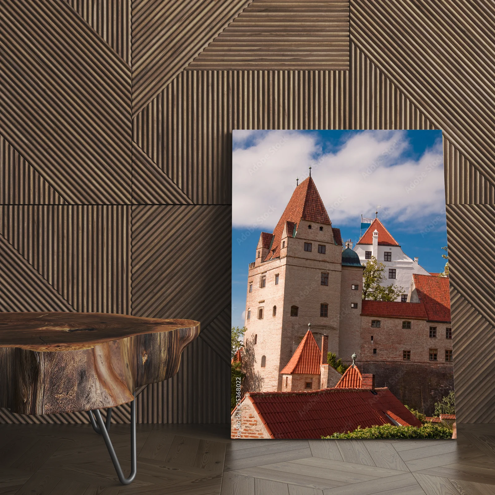 Elegancja zamku w delikatnych odcieniach szarości