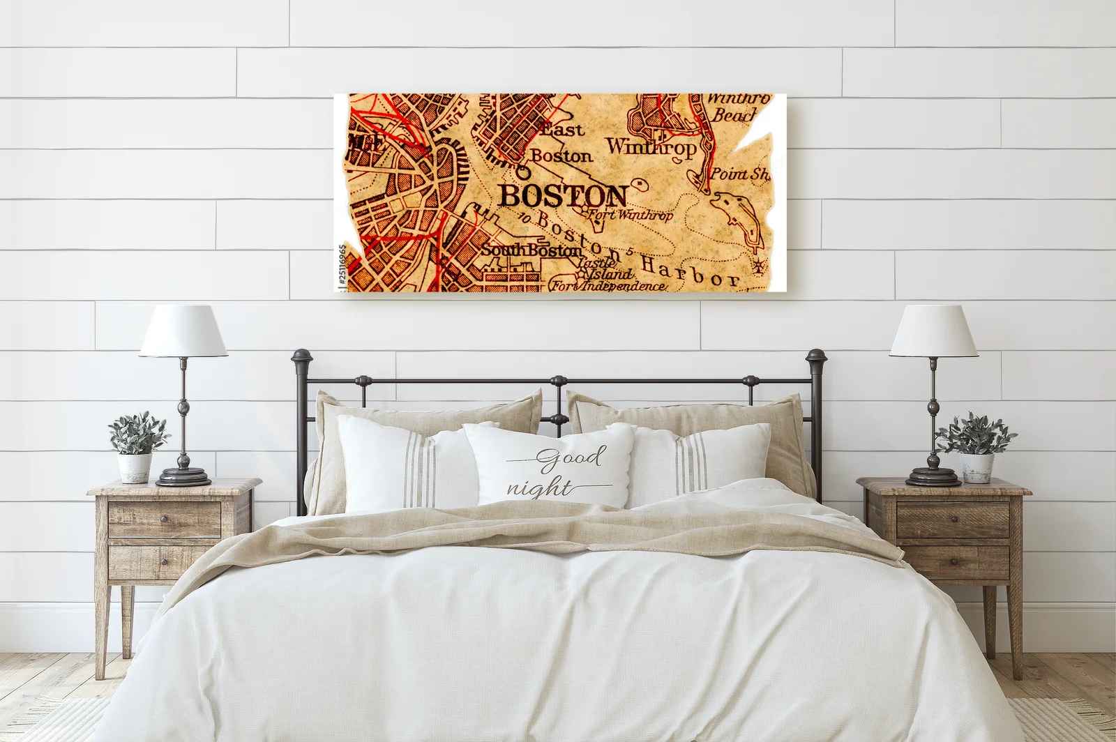 Stara mapa Bostonu w eleganckim wydaniu