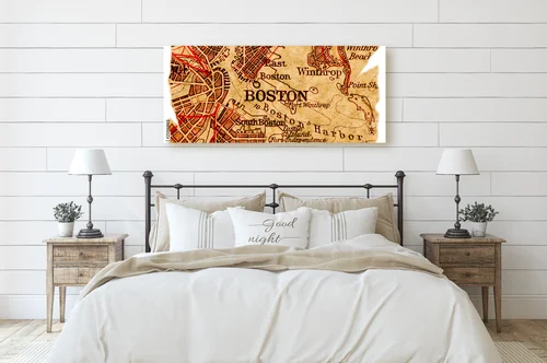 Stara mapa Bostonu w eleganckim wydaniu