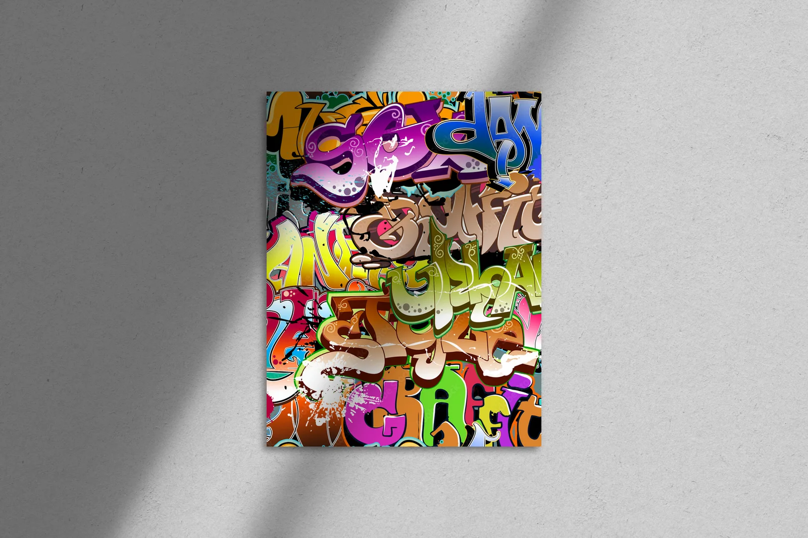 Dynamiczna energia miejskiego graffiti w intensywnych kolorach