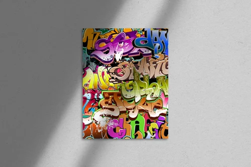 Dynamiczna energia miejskiego graffiti w intensywnych kolorach
