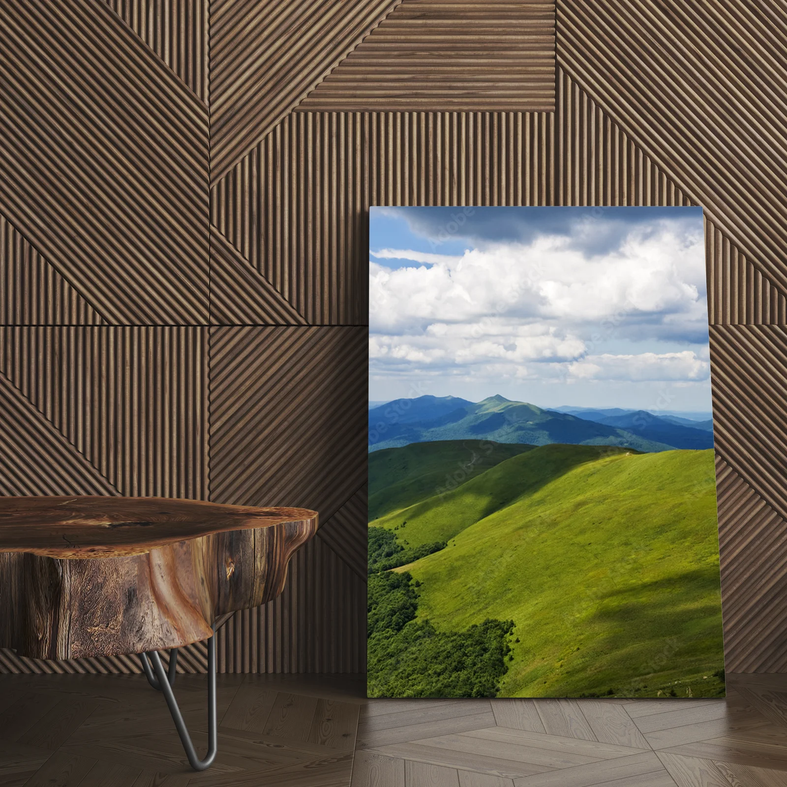 Zielone góry Bieszczady w stonowanych odcieniach
