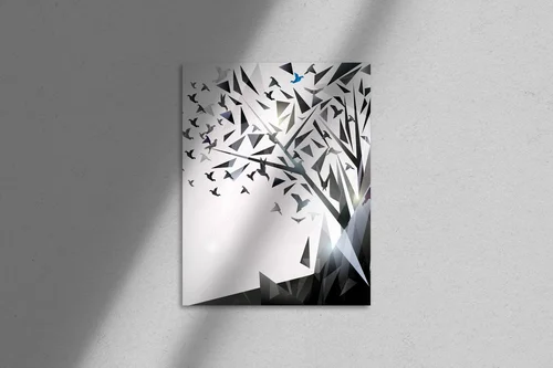 Abstrakcyjne drzewo z origami ptakami
