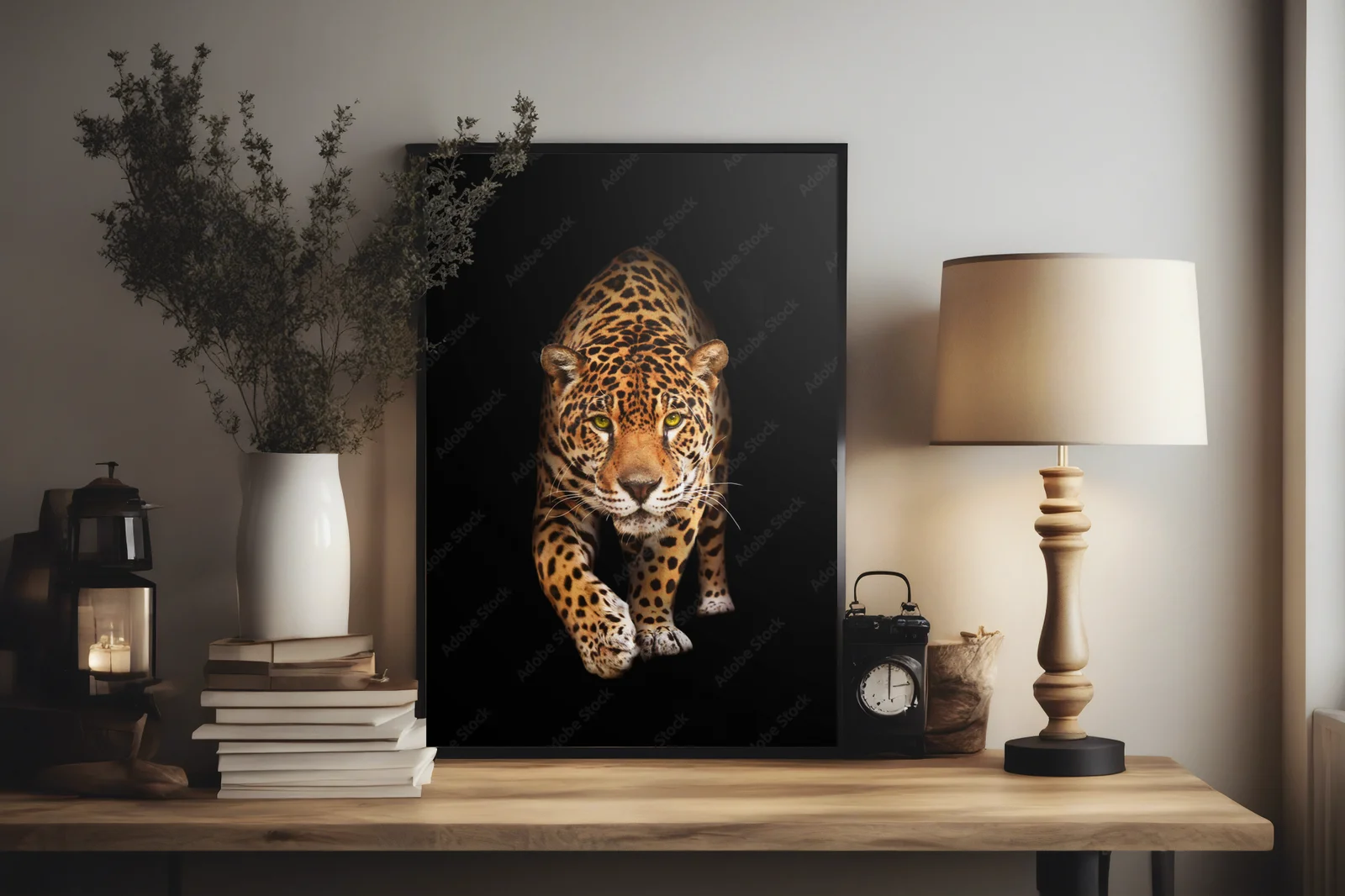 Elegancja czerni: majestatyczny jaguar w mroku