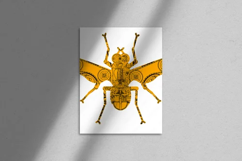 Mechaniczne insekty w białych odcieniach