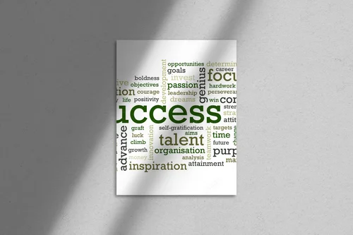 Inspirujące słowa sukcesu w minimalistycznym stylu