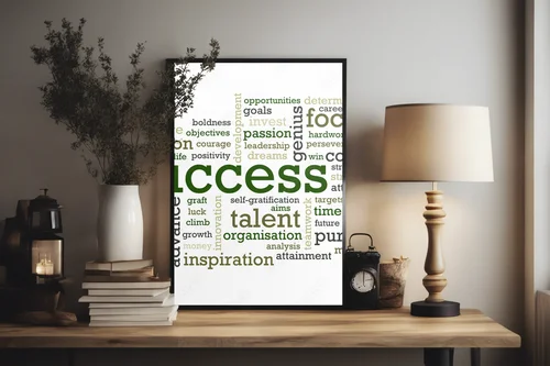 Inspirujące słowa sukcesu w minimalistycznym stylu