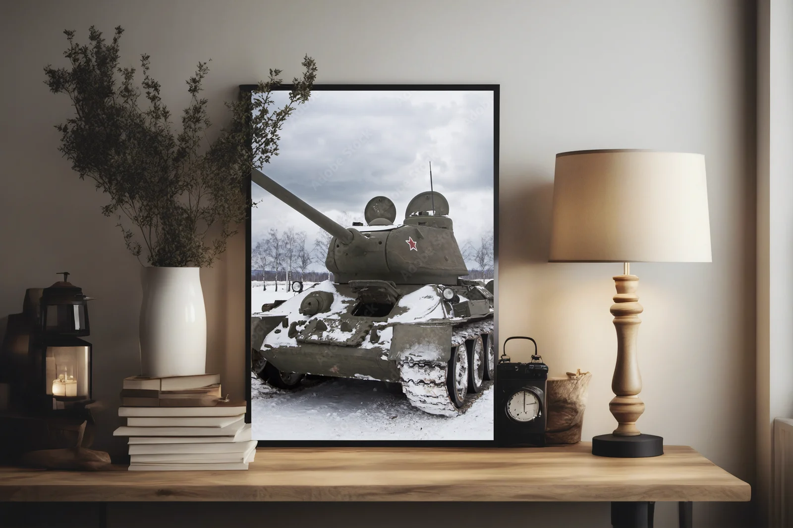 Legendarny rosyjski czołg T34 w stonowanych odcieniach