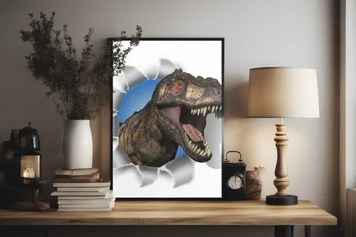 Dinozaur w akcji – moc przygody na białym tle