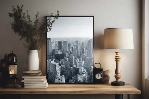 Panorama Nowego Jorku w monochromatycznym stylu