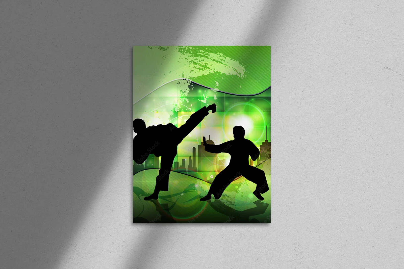 Energetyczny styl karate w odcieniach czerni