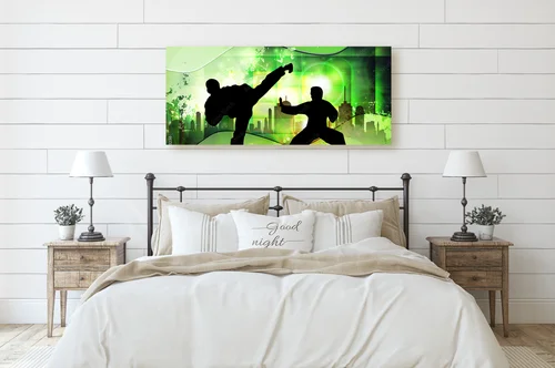 Energetyczny styl karate w odcieniach czerni
