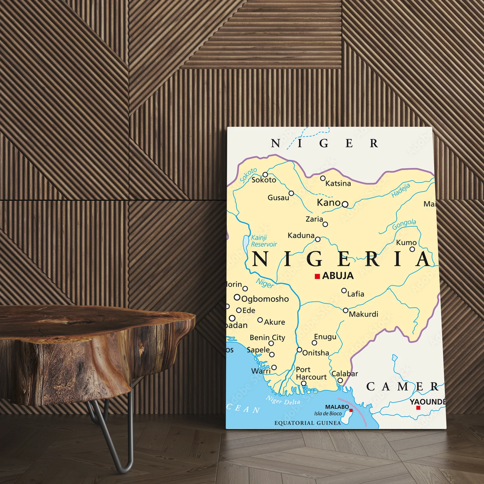 Zachwycająca mapa Nigerii w delikatnych tonacjach