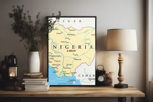 Zachwycająca mapa Nigerii w delikatnych tonacjach