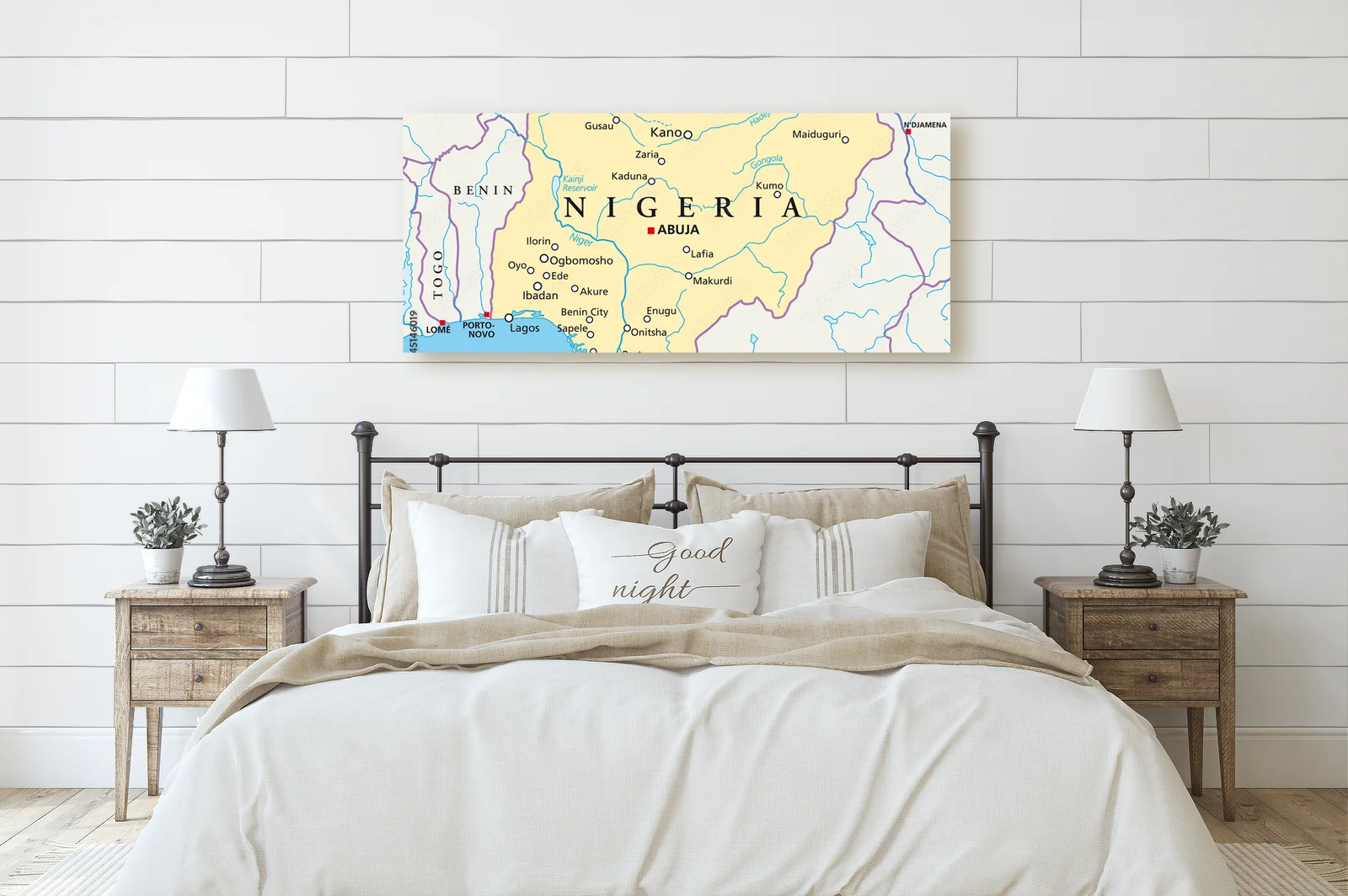 Zachwycająca mapa Nigerii w delikatnych tonacjach