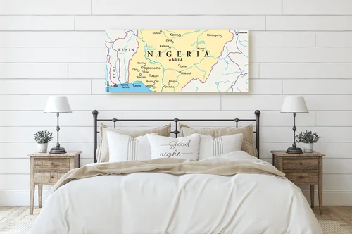 Zachwycająca mapa Nigerii w delikatnych tonacjach