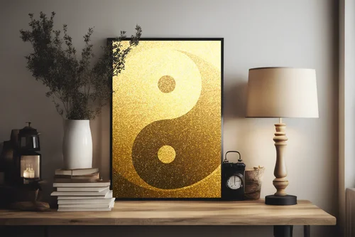 Harmonia zen w blasku złota i energii Yin Yang