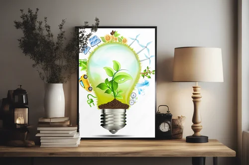 Zielona energia natury w promiennych tonach