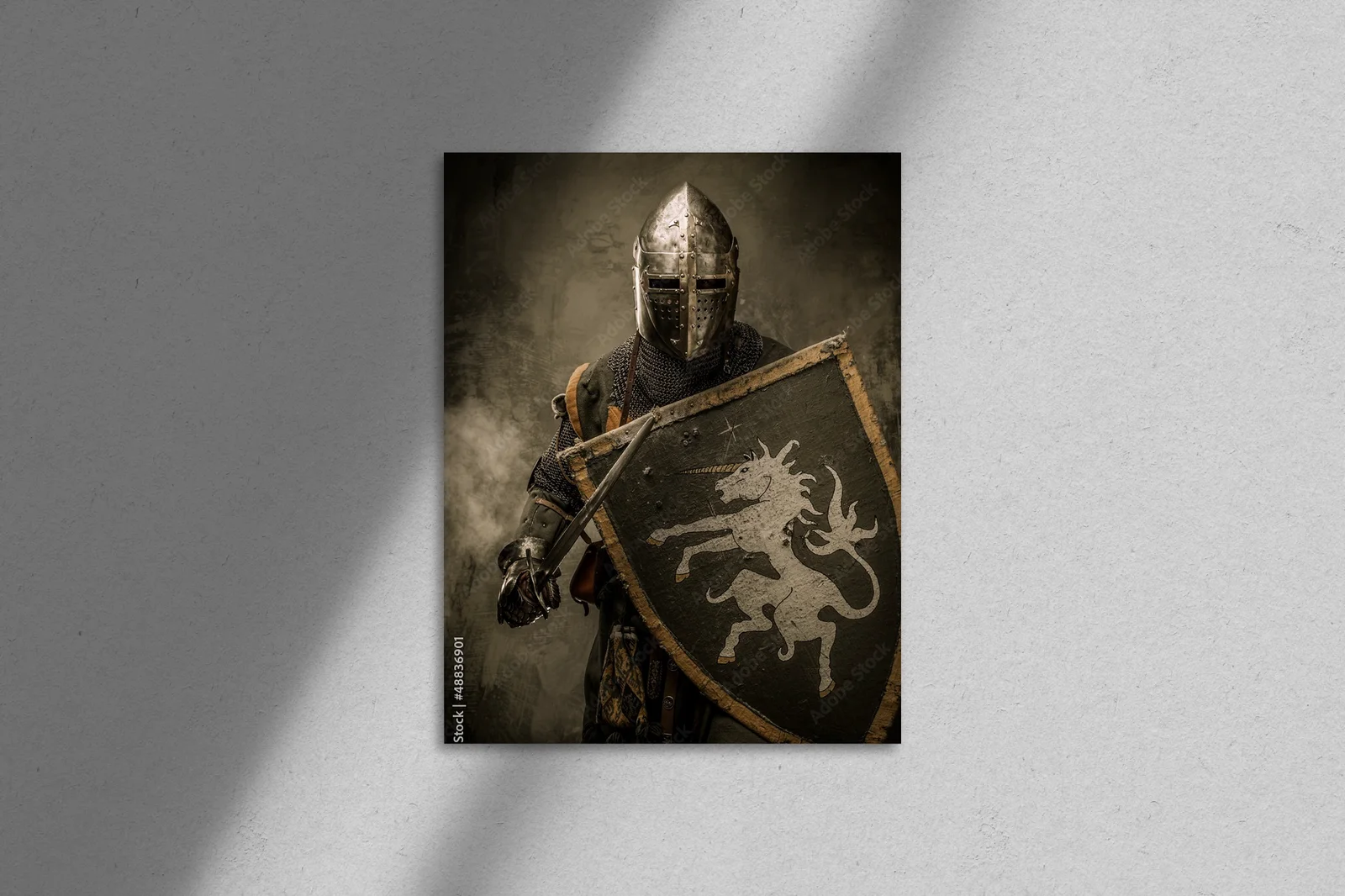 Medievalny rycerz w potężnej odsłonie