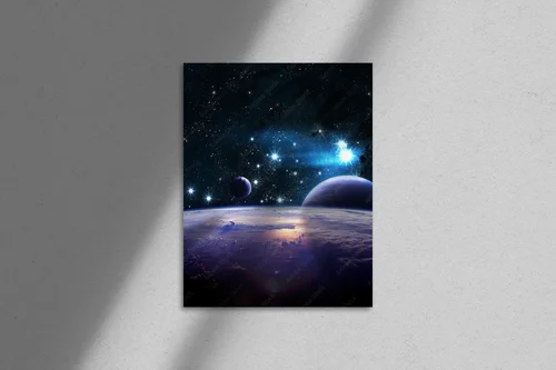 Niebiańska kompozycja z planet w otchłani kosmosu