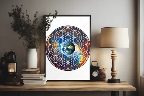 Harmonia geometricznych kształtów w magicznych odcieniach