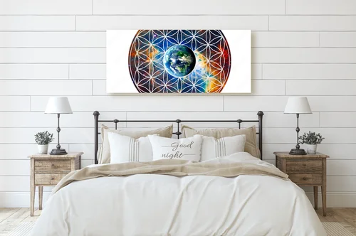 Harmonia geometricznych kształtów w magicznych odcieniach