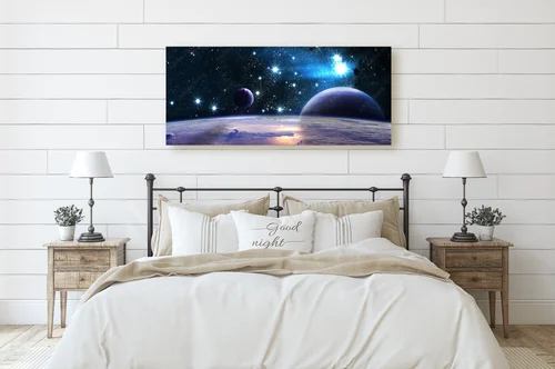 Niebiańska kompozycja z planet w otchłani kosmosu