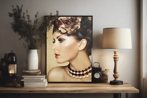 Retro portret tajemniczej piękności z vintage klimatem