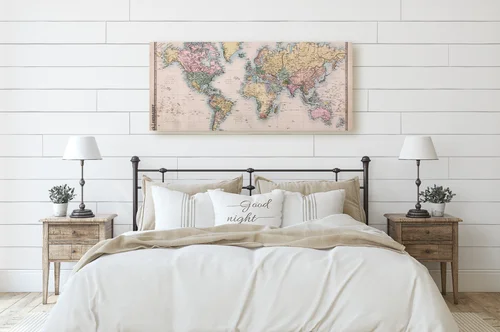 Old Antique World Map na Projekcji Mercatora