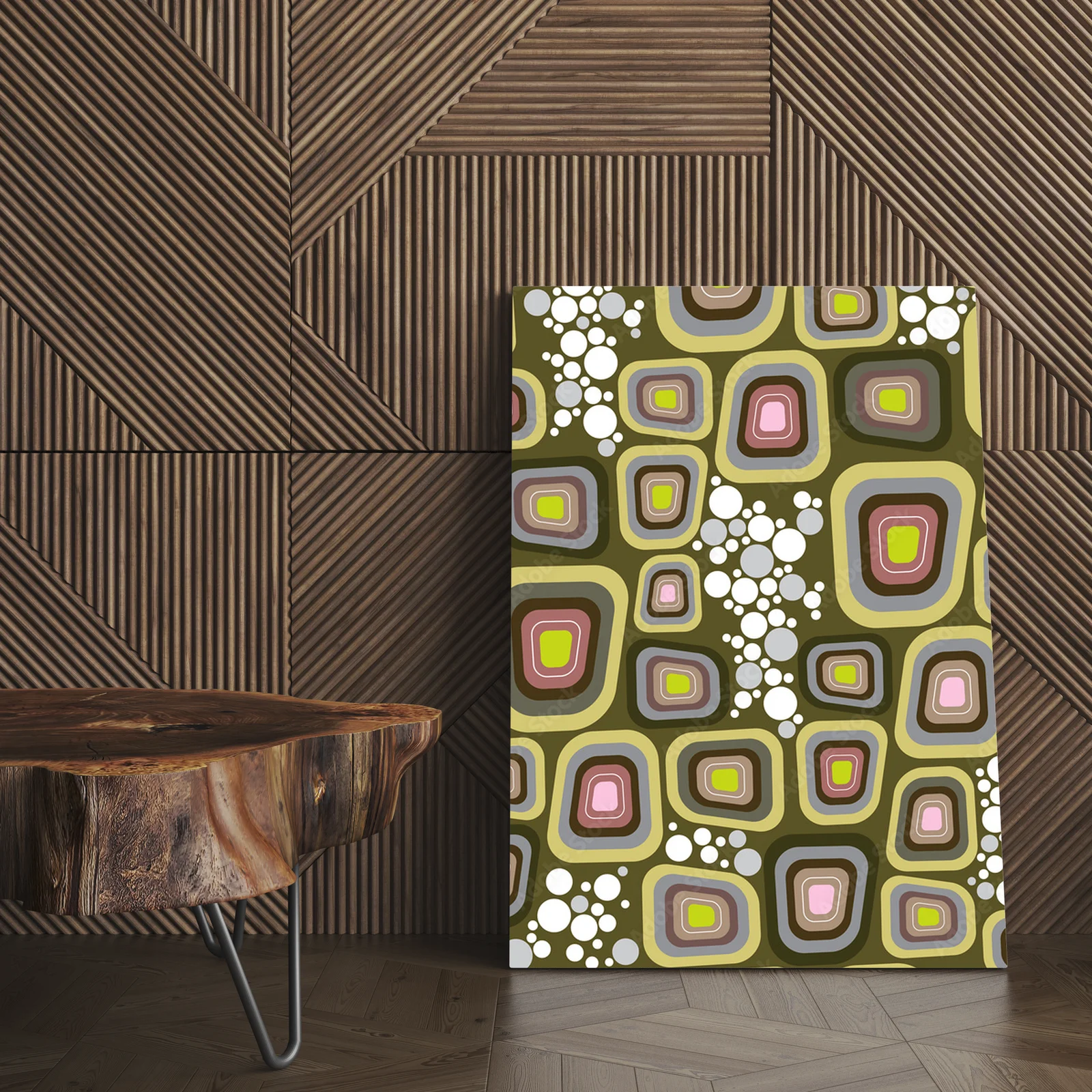 Retro klimat w purpurowych odcieniach i kształtach