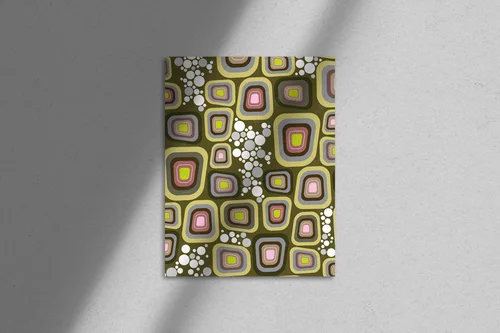 Retro klimat w purpurowych odcieniach i kształtach