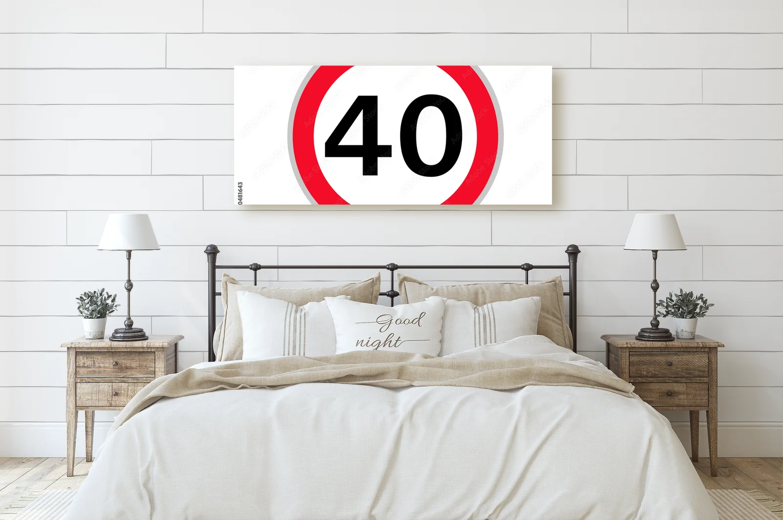 Znak drogowy 40 km/h w barwach bezpieczeństwa