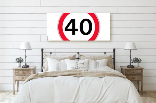 Znak drogowy 40 km/h w barwach bezpieczeństwa