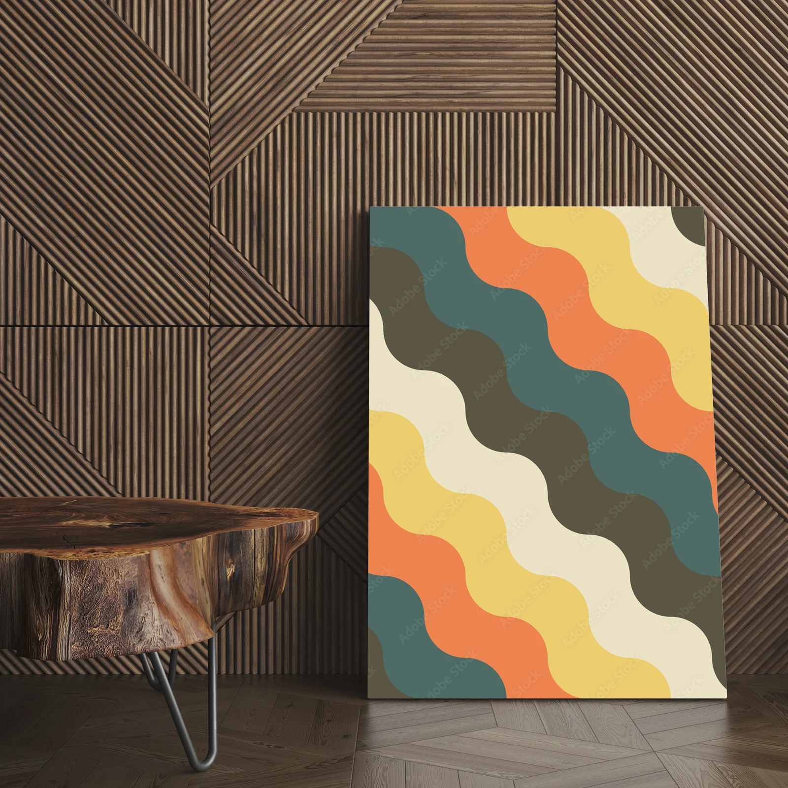 Abstrakcyjna geometria w odcieniach retro