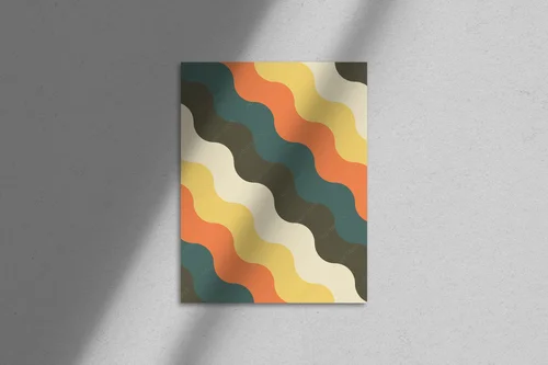 Abstrakcyjna geometria w odcieniach retro