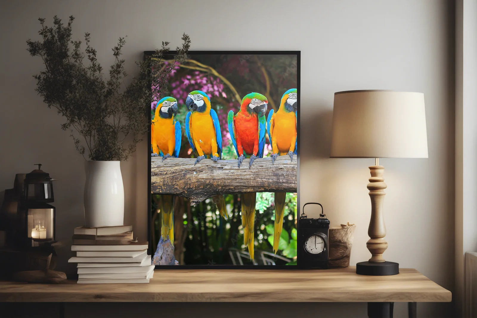Tropikalne macaw w zachwycających kolorach