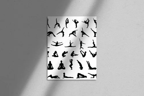 Silhouettes intensywnych ruchów w harmonijnych odcieniach