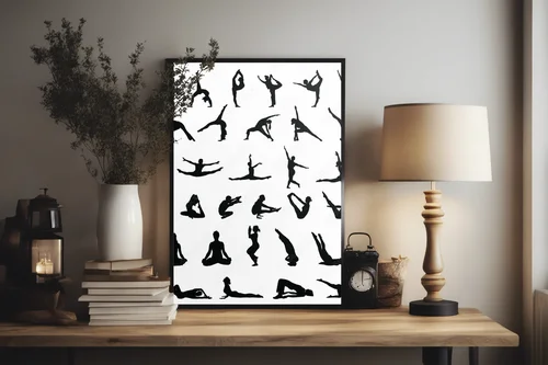 Silhouettes intensywnych ruchów w harmonijnych odcieniach