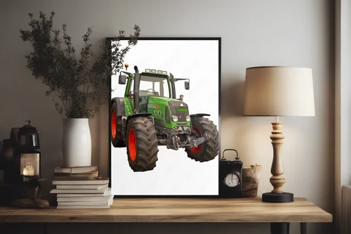 Nowoczesny traktor w harmonii bieli i czerwieni