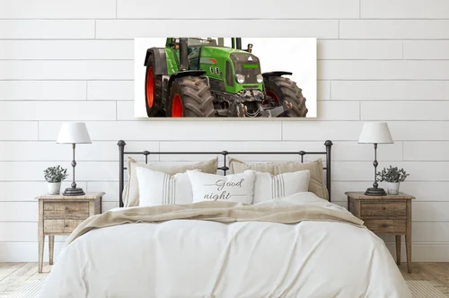 Nowoczesny traktor w harmonii bieli i czerwieni