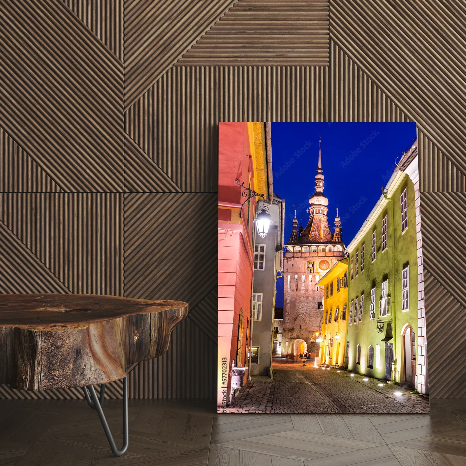 Zachwycająca twierdza Sighisoara pod nocnym niebem