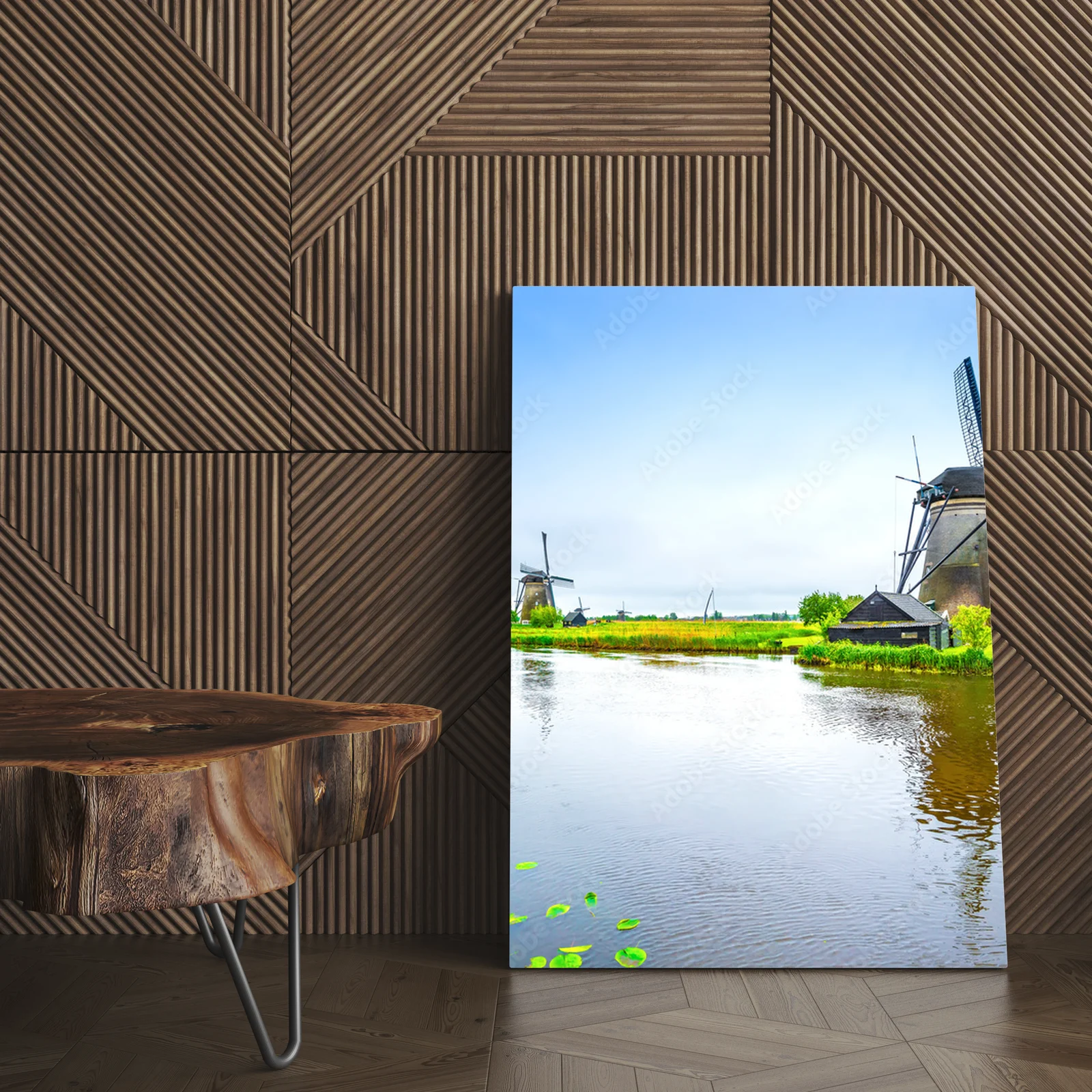 Sielankowy pejzaż Kinderdijk w delikatnych odcieniach