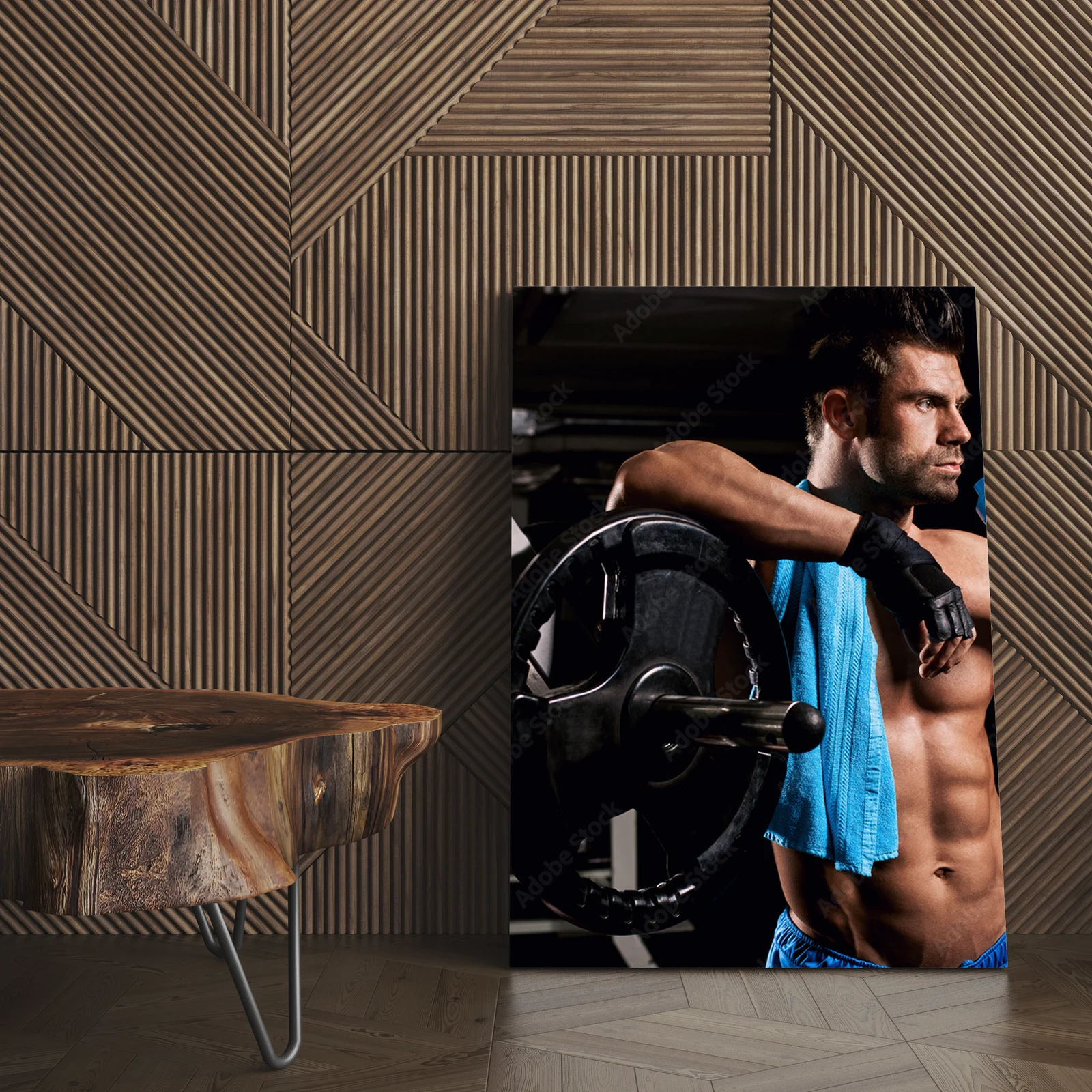 Muskularny atleta w intensywnych odcieniach