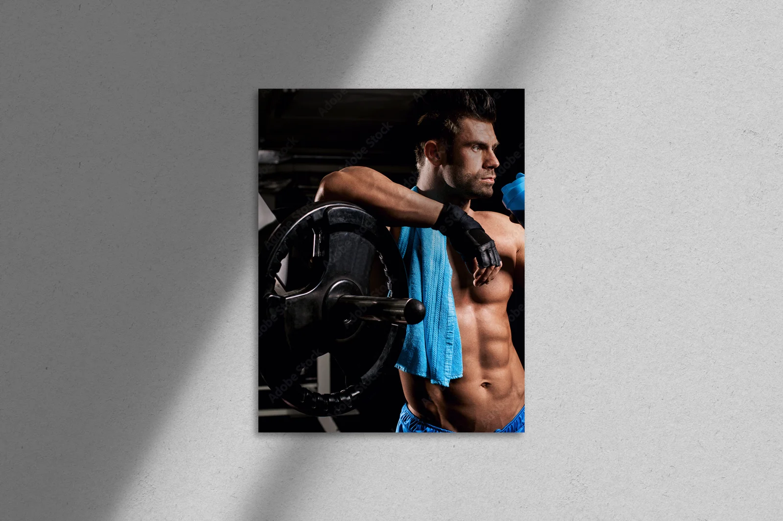 Muskularny atleta w intensywnych odcieniach