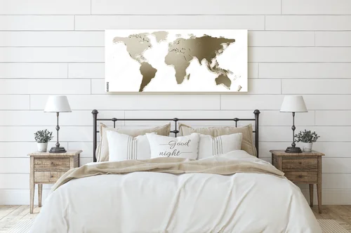Elegancka trójwymiarowa mapa świata w metalicznych odcieniach
