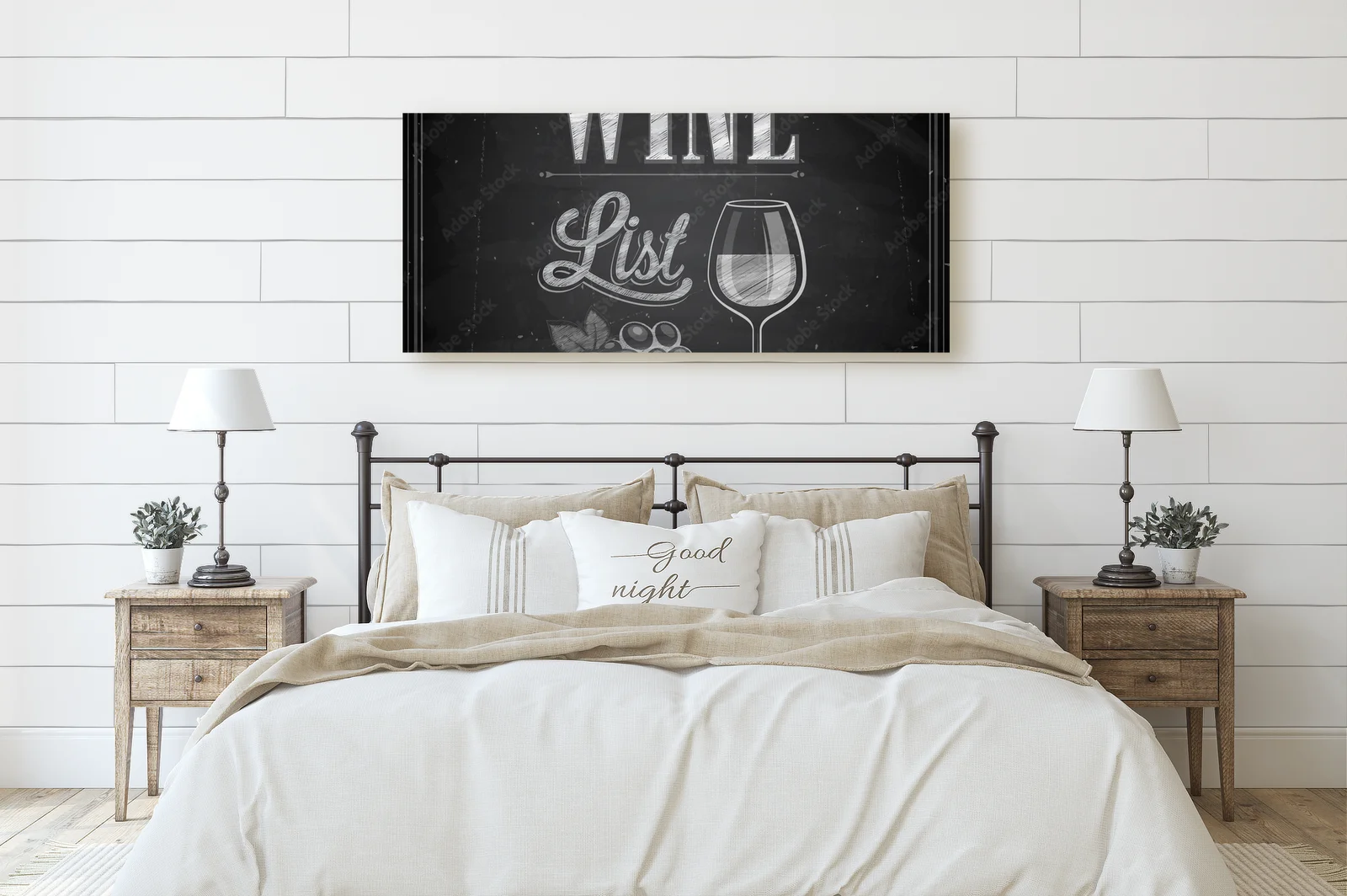 Vintage Wine List Poster w eleganckiej czerni
