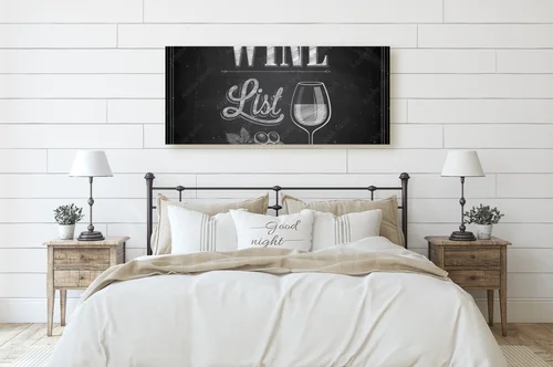 Vintage Wine List Poster w eleganckiej czerni